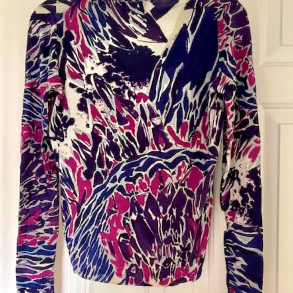 Emilio Pucci Abstract Print Multicoloured V Neck … - image 2